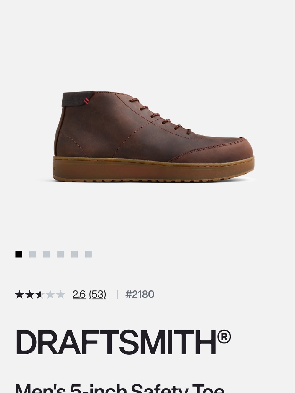 Red Wing Shoes Draftsmith Brown Leather Chukka [Steel Toe]